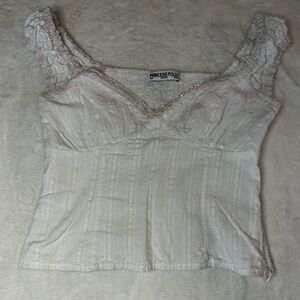 COPY - Princess Polly White Lace Trim Top